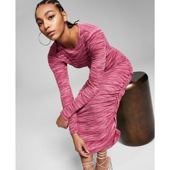 And Now This Space Dyed MIDI Dress - Pink Spacedye Size XS - Picture 1 of 3